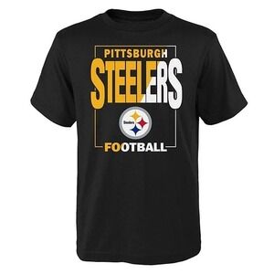 Youth Black Pittsburgh Steelers Coin Toss T-Shirt